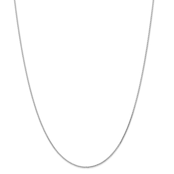 14k White Gold 1 mm Round Diamond Cut Wheat Chain - 18 in. 14k White Gold 1 mm Round Diamond Cut Wheat Chain - 18 in.